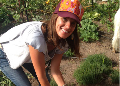 Jen Nolan working in the garden